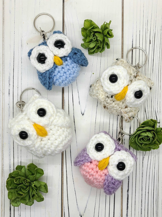 Crochet owl keychain